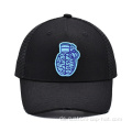 5 Panel Black Sticked Patch Baseball Cap